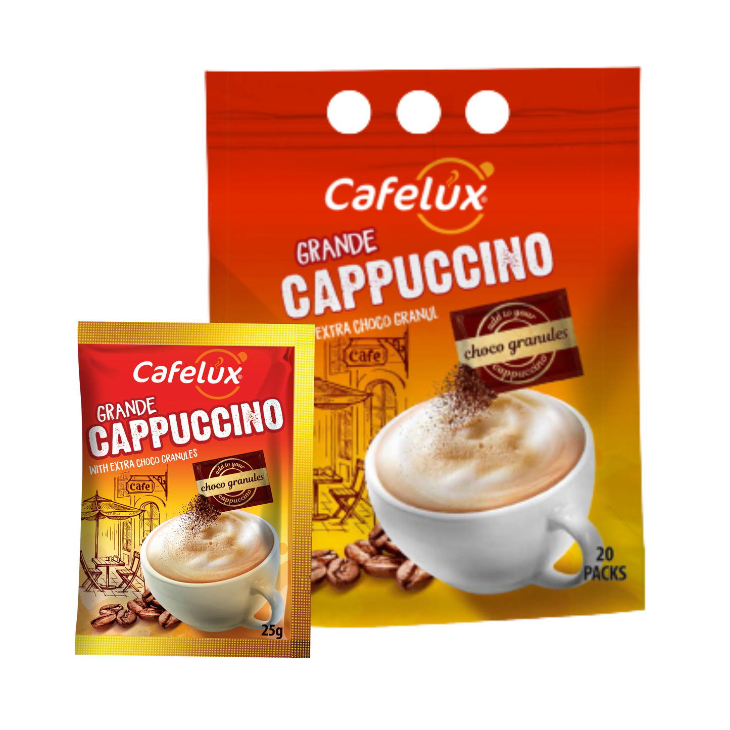 
                  
                    Cafelux Grande Cappuccino with Choco Granule
                  
                